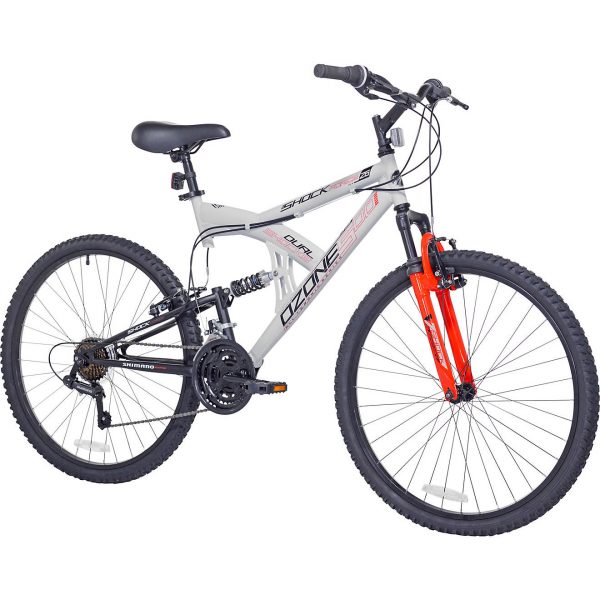 500 Men's Shock Force 26 in 21-Speed Full Suspension Mountain Bike (falta asiento)