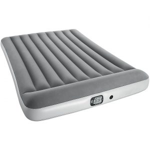 Single High Queen-Size Air Mattress with Built-In Pump