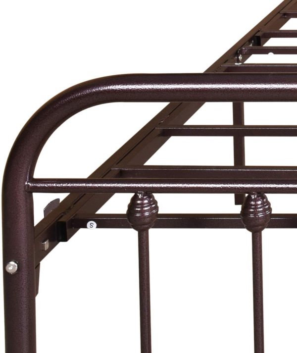 Metal Bed Frame Queen Size Platform with Vintage Headboard and Footboard Sturdy - Image 2