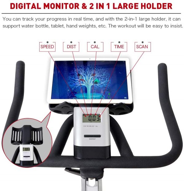 Belt Drive Indoor Cycling Bike with Magnetic Resistance Exercise Bikes Stationary - Image 3