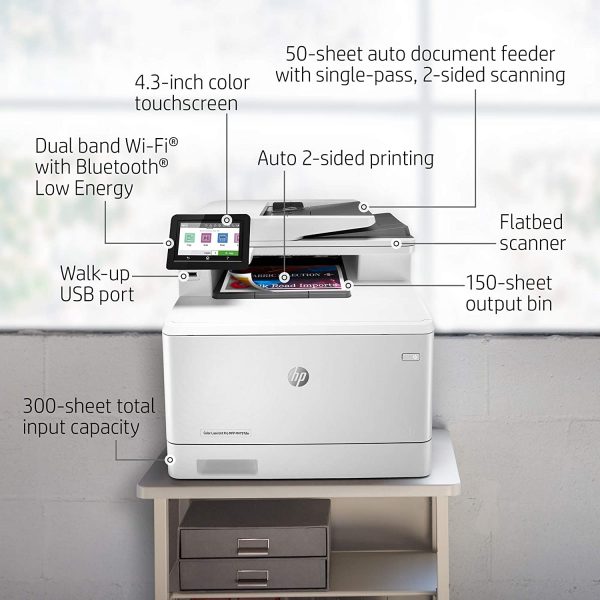 Color LaserJet Pro Multifunction M479fdw Wireless Laser Printer - Image 5