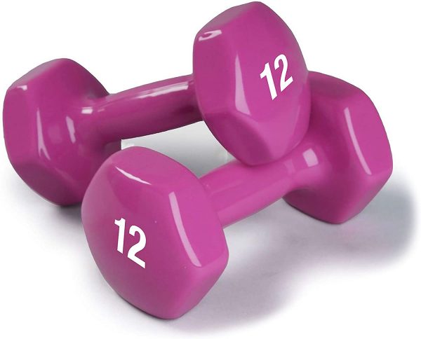 Dumbbells Hand Weights Set of 2 - Vinyl Coated Exercise & Fitness Dumbbell for Home Gym Equipment