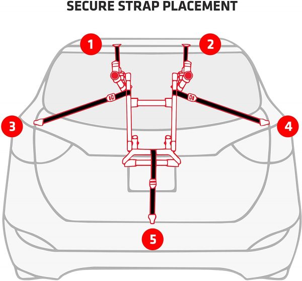 Deluxe 2 bike trunk mount rack - Image 5