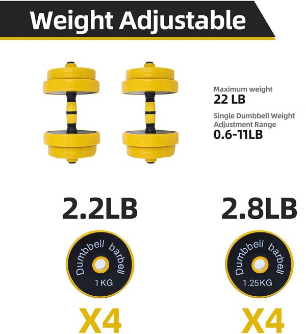 Adjustable Dumbbell Barbell Weight Pair - Image 3