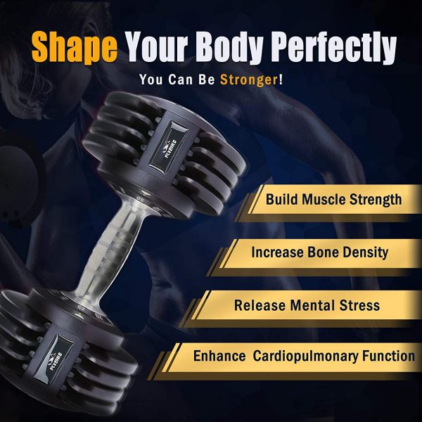 Adjustable Dumbbell 25/55 lb single dumbbell - Image 4