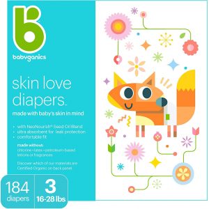 baby diapers size 3 184 count  babyganics ultra absorvent