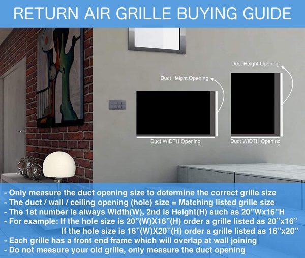 12" X 24" Steel Return Air Grille | HVAC Vent Cover Grill for Sidewall and Ceiling - Image 2