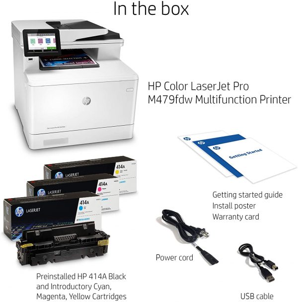 Color LaserJet Pro Multifunction M479fdw Wireless Laser Printer - Image 3
