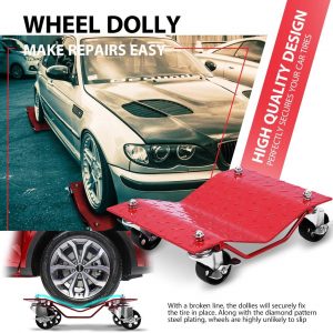 Heavy Duty 4 Tire Wheel Dolly Car Stakes