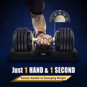 Adjustable Dumbbell 25/55 lb single dumbbell