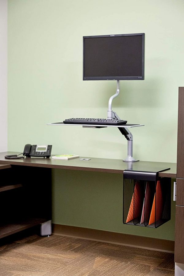Onyx Mesh Solid Top Vertical Hanging Desk Storage - Image 2