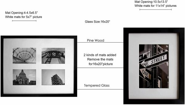 Matte Black solid Pine wood picture frame - Image 3