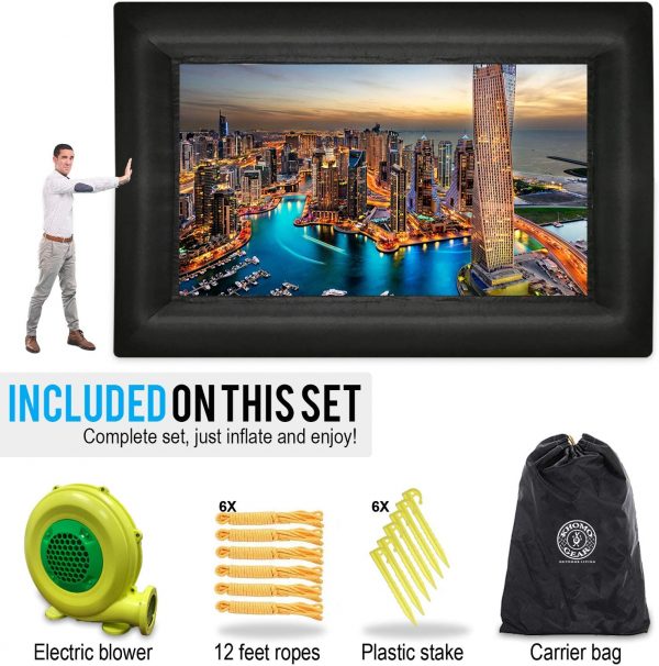 Jumbo 20 feet inflatable outdoor and indoor theater projector screen