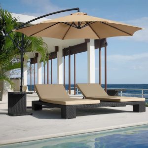 Hanging patio umbrella aluminum outdoor cantilever umbrella crank lift