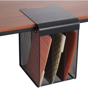 Onyx Mesh Solid Top Vertical Hanging Desk Storage