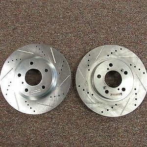 Power stop drilled and slotted rotor