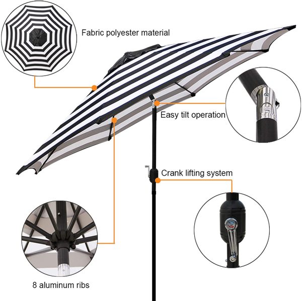 9' outdoor aluminium patio umbrella - Image 4